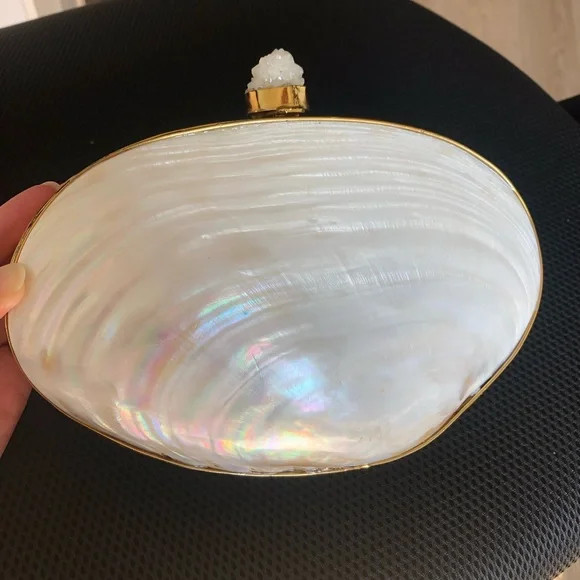 Gorgeous Genuine Oyster Mother of Pearl Clutch ๐ค๐ฆช ๐ - Picture 5 of 9